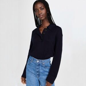Rails Shae Knit Navy Blue Polo Sweater